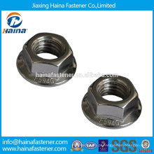 Fabricante chinês em estoque Aço inoxidável A2 hex flange porca DIN6923